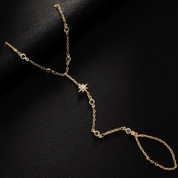 Silver Gold Ring Hand Chain Bracelet Dainty Stackable Jewelry for Women - Picture 6 of 7